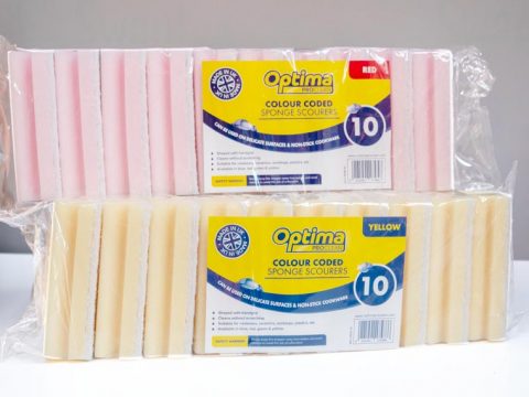SPONGE SCOURER YELLOW / PINK