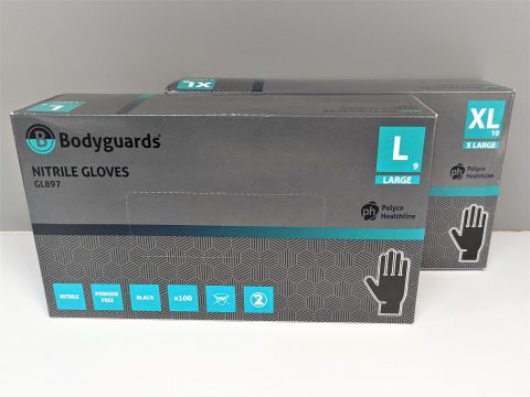 GLOVES BLACK NITRILE POWDER FREE
