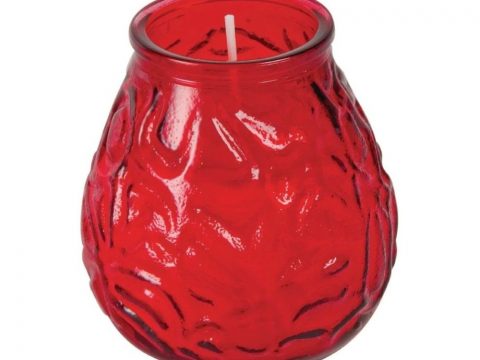 CANDLES GLASS LOW BOY RED X 12